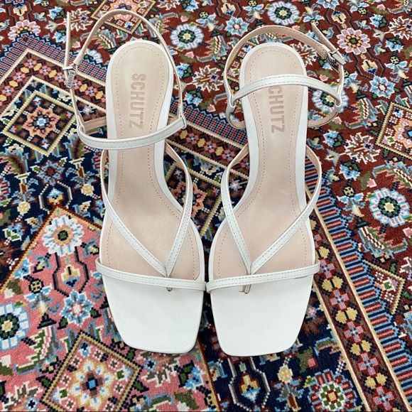 Schutz White Aurora Strappy High Heel Sandals - Picture 5 of 11